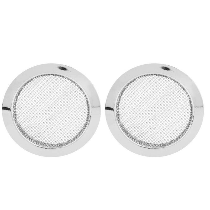 VGEBY 2 PCS Resonator Guitar Screen, Dobro Guitar Resonator Screen Speaker Grille Sound Hole Cover(Silver) Guitar Screened Soundhole Insert Cigar Box Guitar Parts Cigar Box Guitar Parts - Image 1